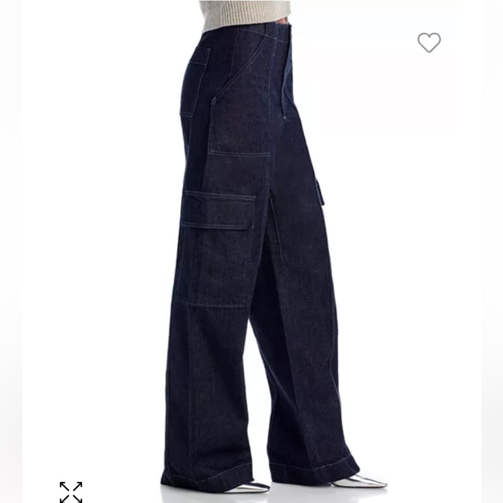 NWT AG Jeans x Emrata Amia Wide Leg Cargo Carpenter Denim trouser pant Jean - Picture 11 of 17